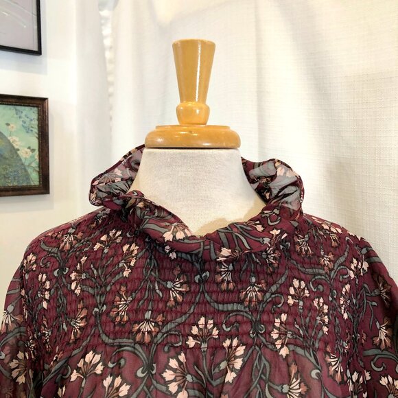 Plus Size Lane Bryant Collection Sheer Floral Blouse - Picture 4 of 9